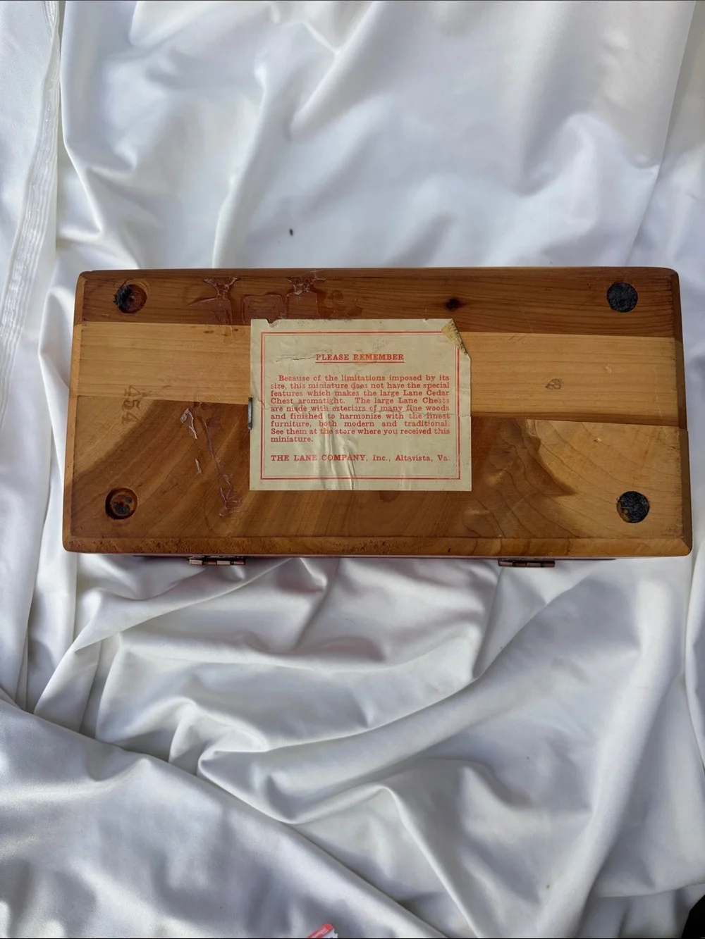 Vintage LANE Mini Cedar HOPE CHEST KEEPSAKE Box